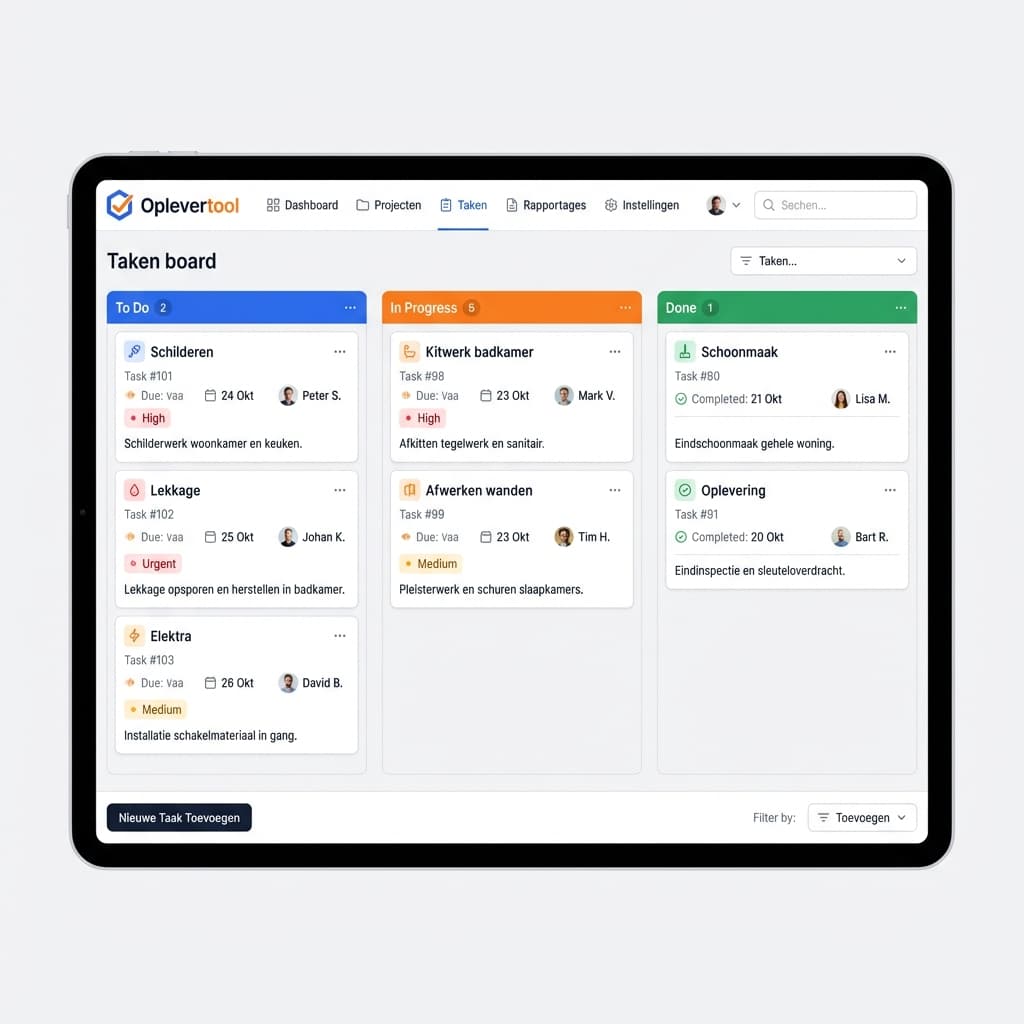 Bouw Taakmanagement Dashboard