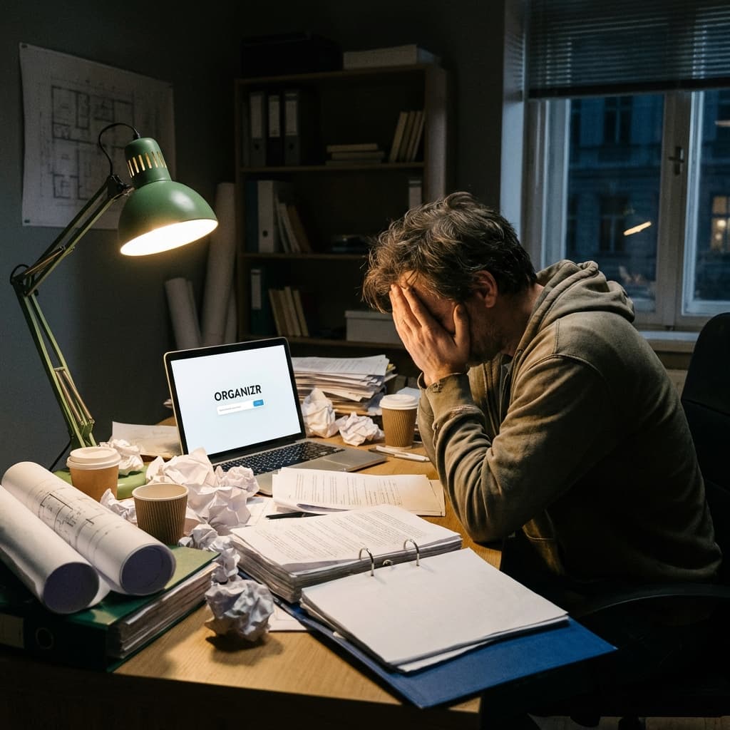 Chaos van papierwerk